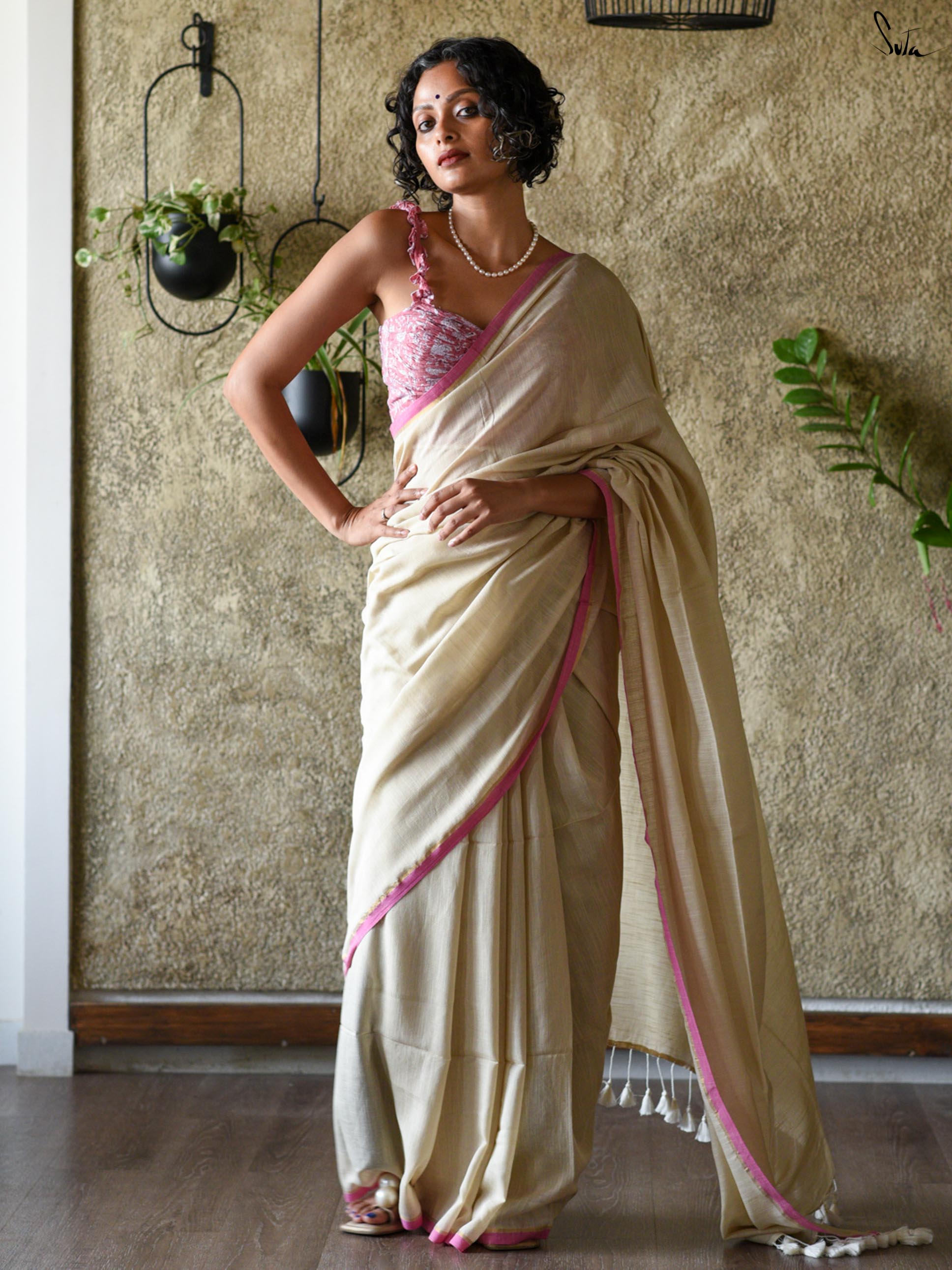 Ivory Pearl Saree