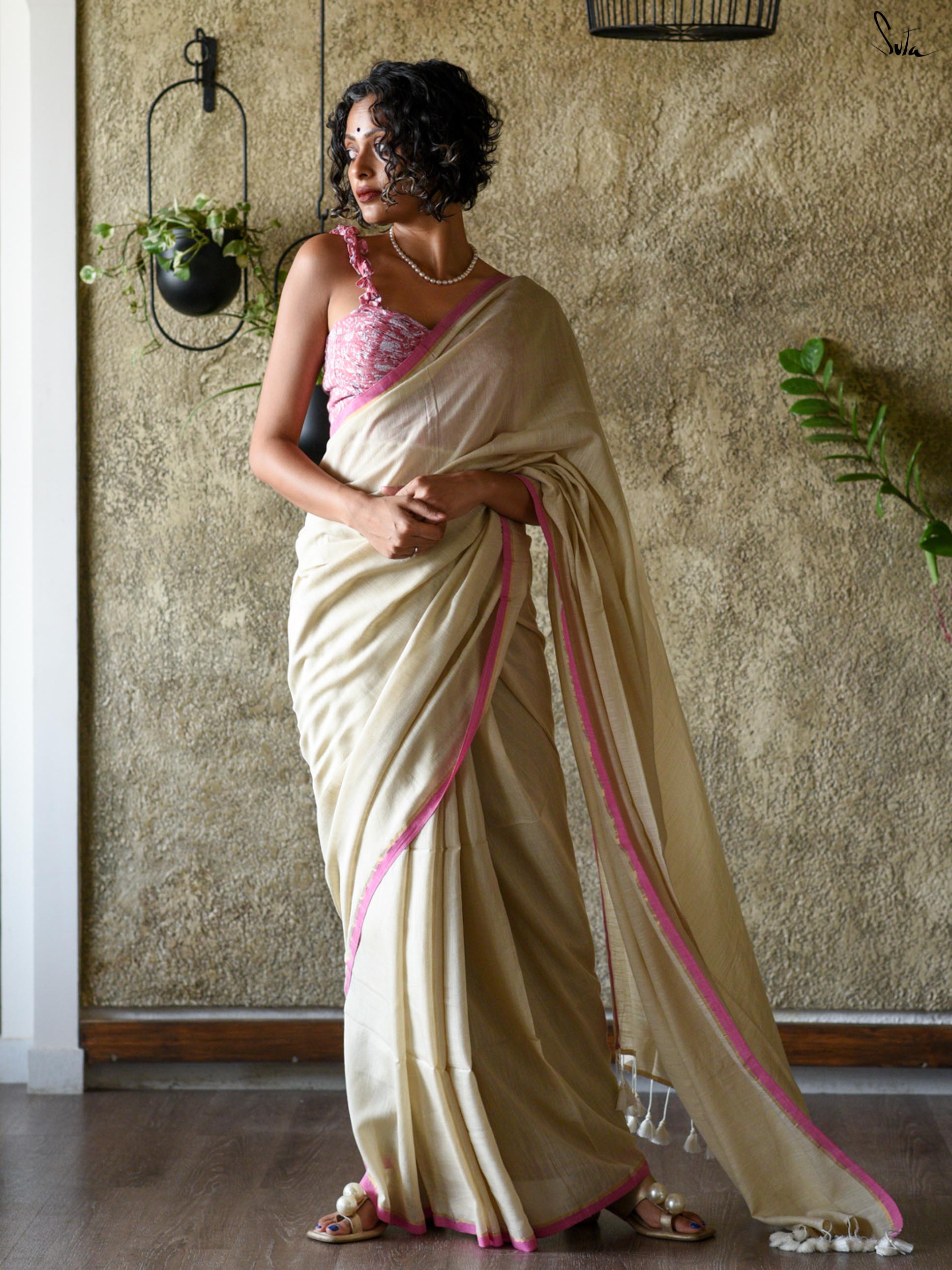 Ivory Pearl Saree