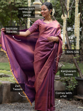 Kaadambari Purple Kanjivaram Saree
