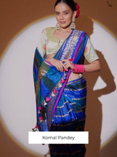 Ganga Mahal Blue Banarasi Saree