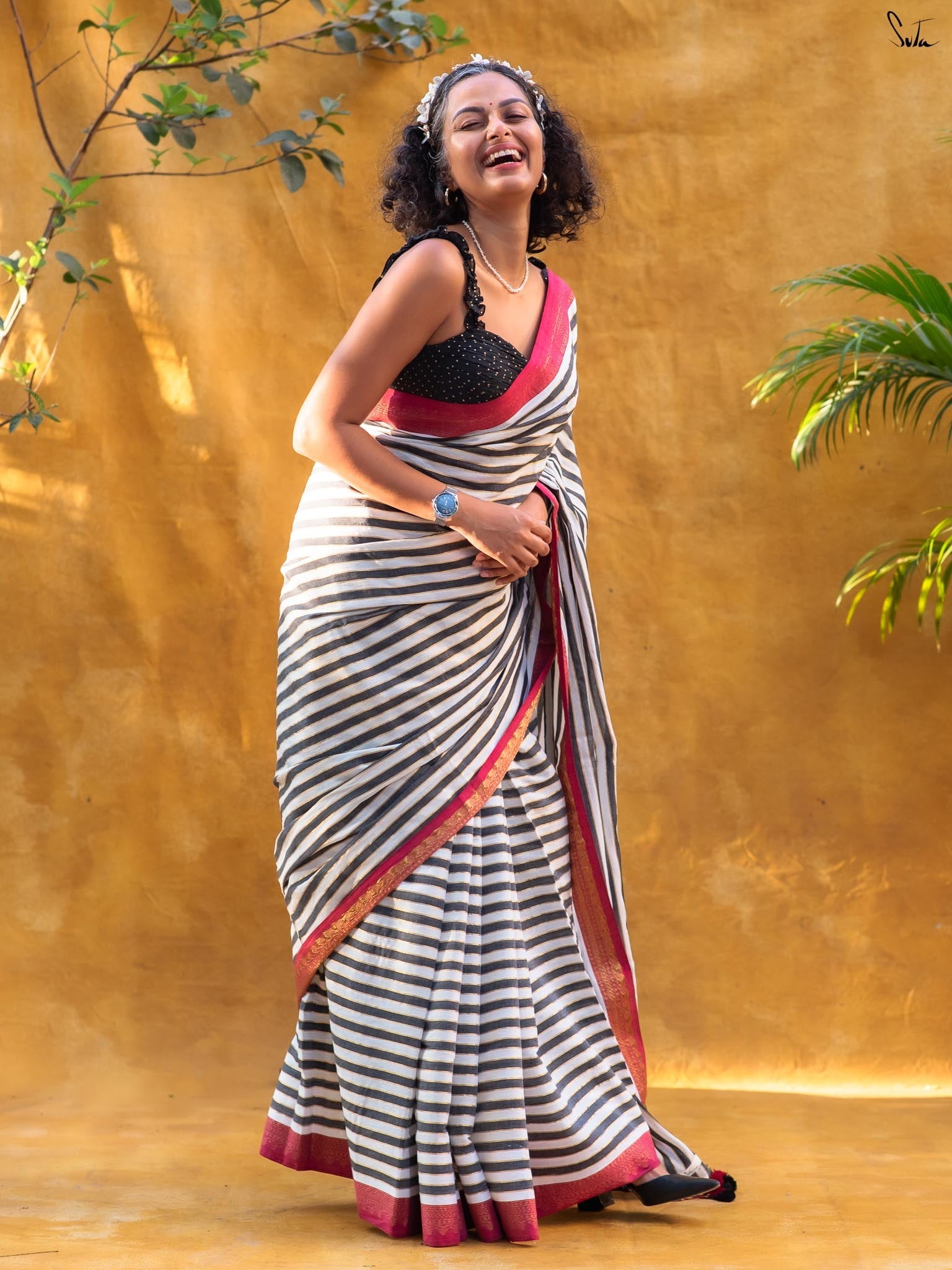 Suta White Pure Cotton Saree