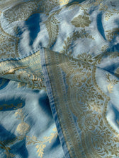 Mokshda Sky Blue Banarasi Saree