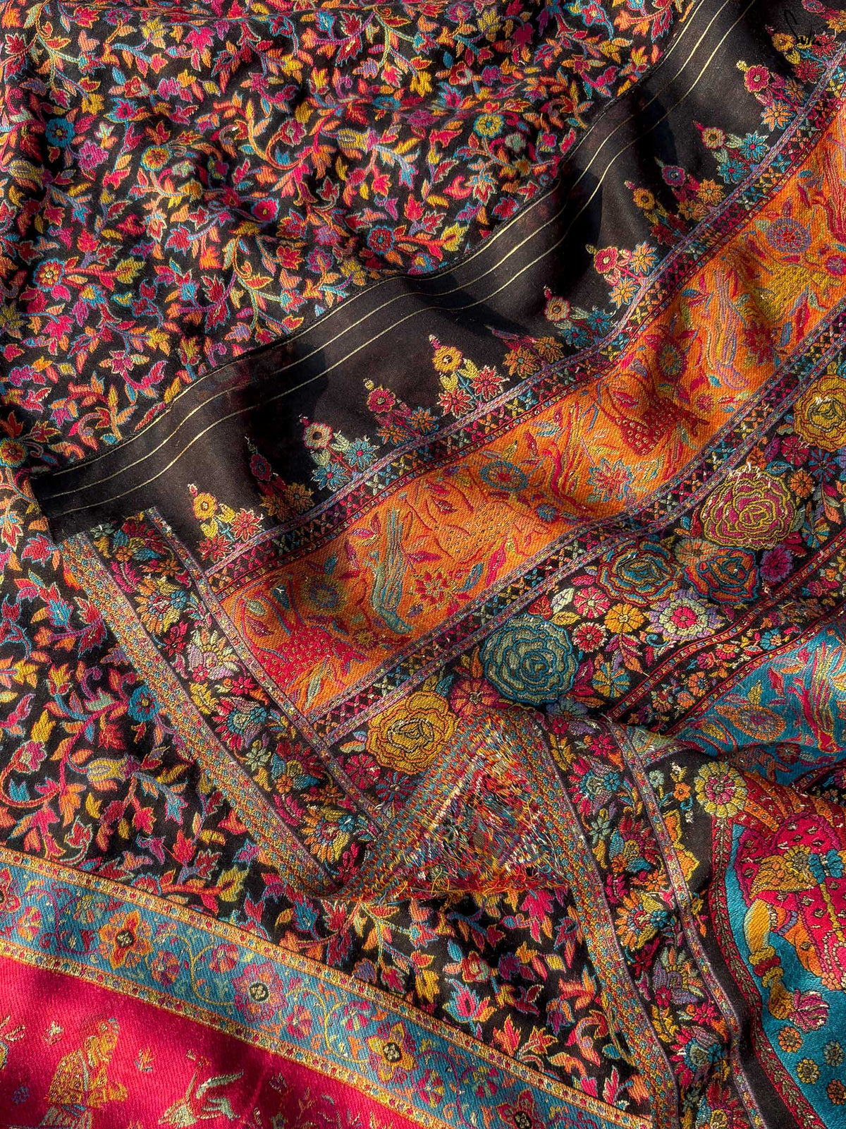 Nettle Pashm Multicolour Woolen Saree