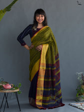 Pretty Green Polka Saree