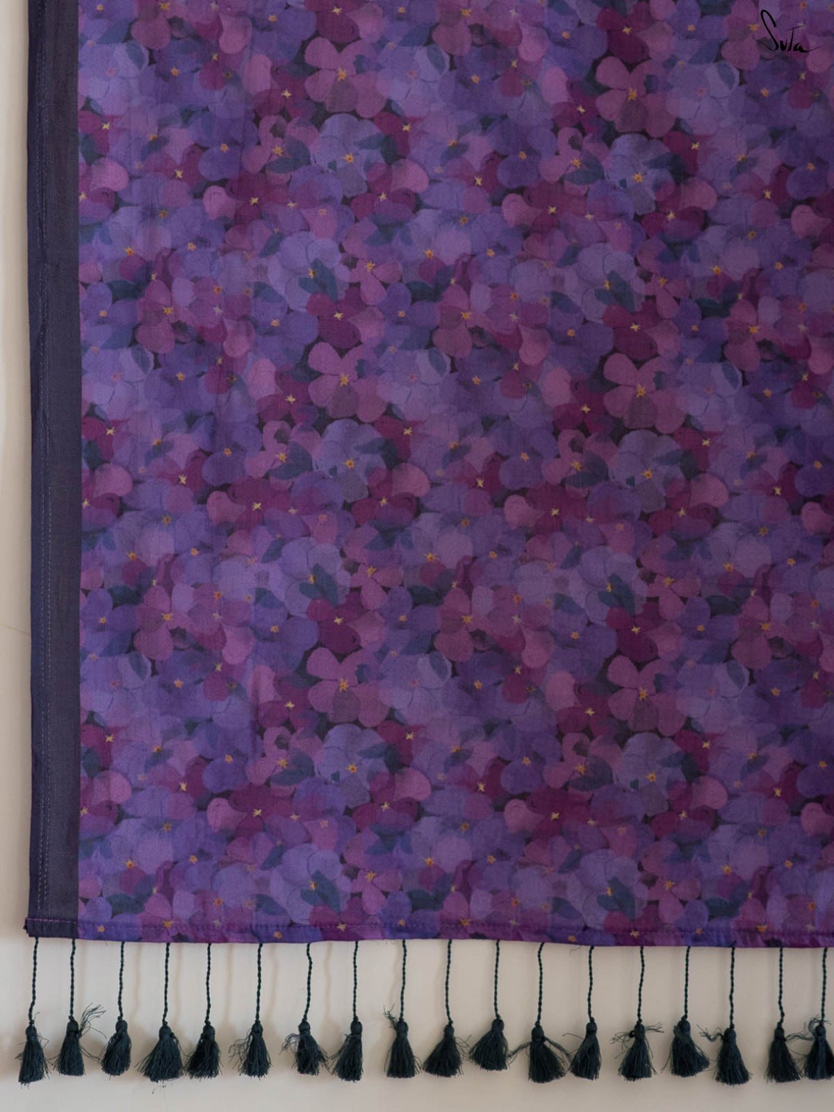 Prints On Blue Saree