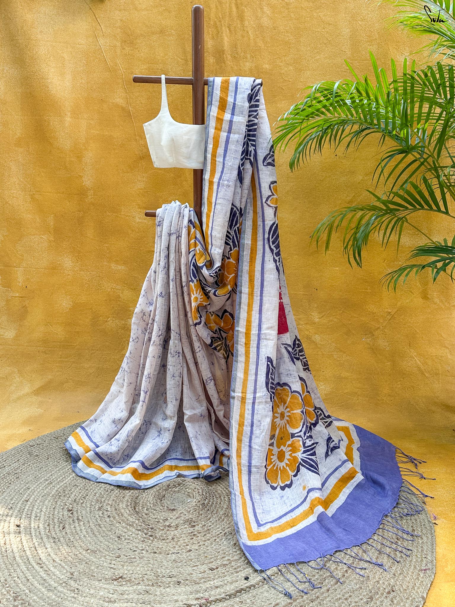 Rang Chitram (Pure Linen Hand Batik Saree)