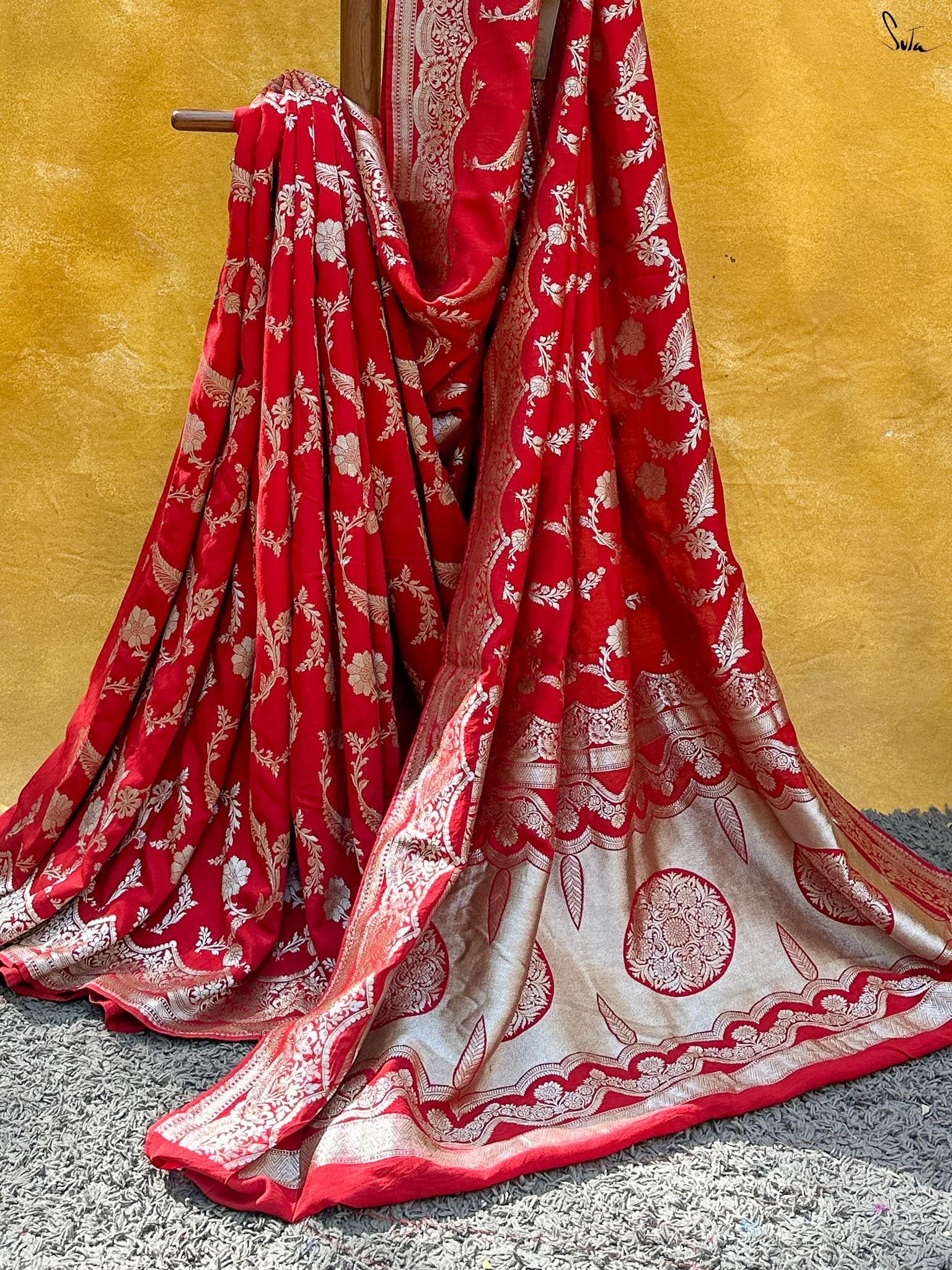 Chandramukhi Red Banarasi Saree