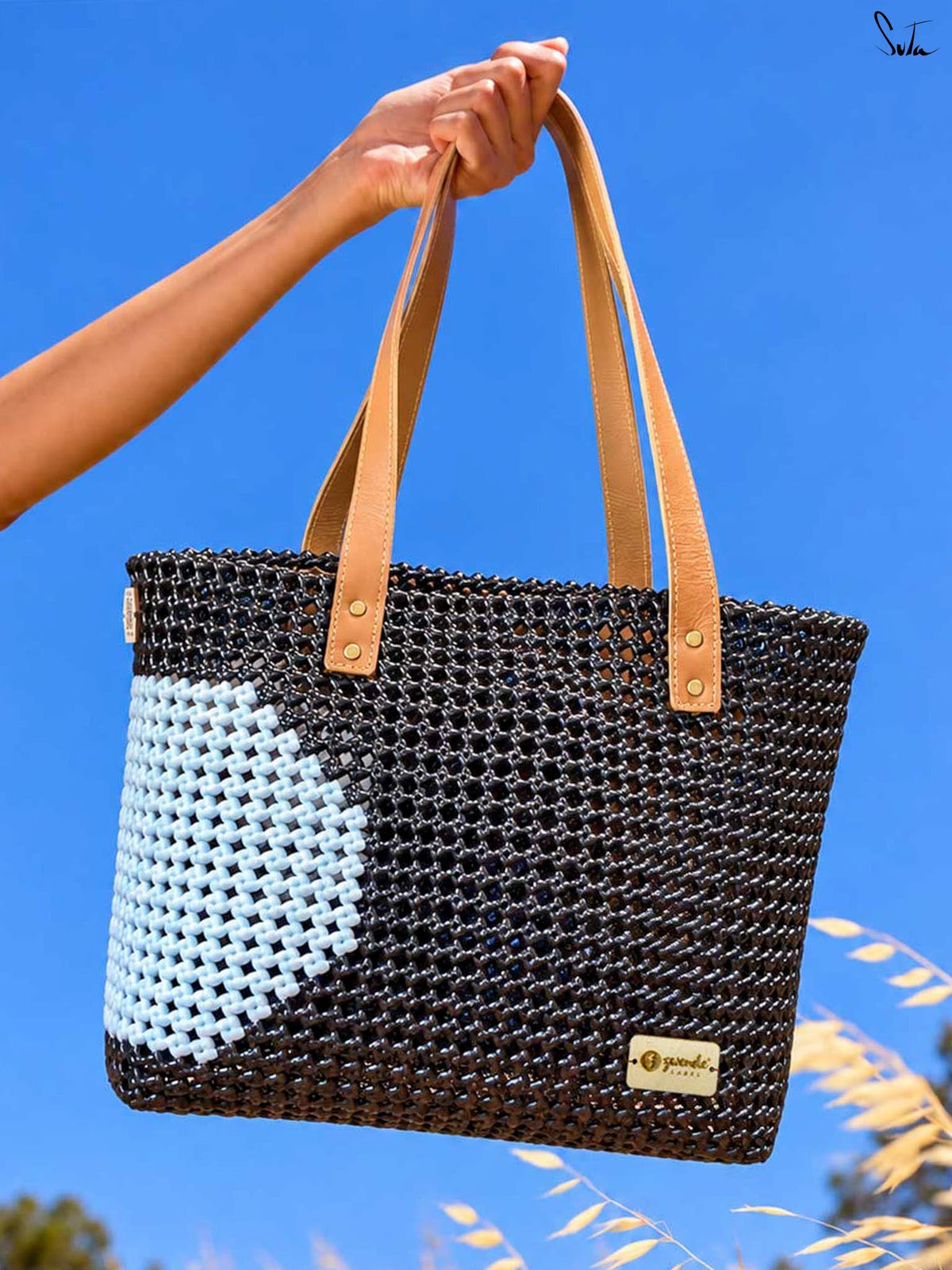 Retro Polka Black Tote