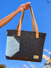 Retro Polka Black Tote