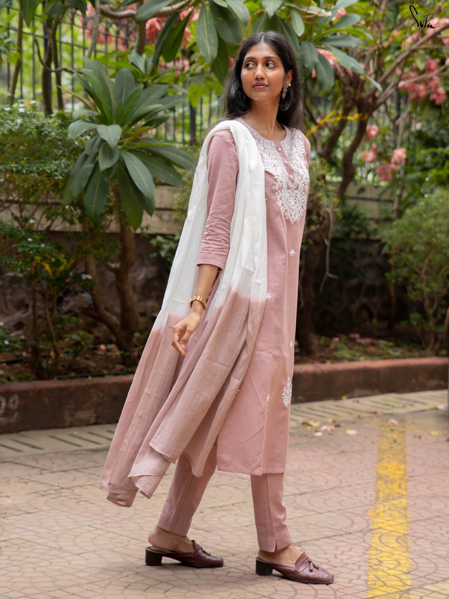 Suta Pink Cotton Kurta Set