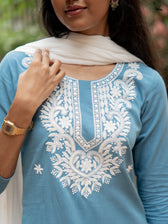 Suta Blue Cotton Kurta Set