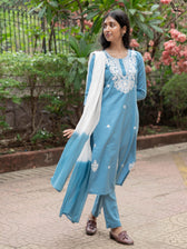 Suta Blue Cotton Kurta Set