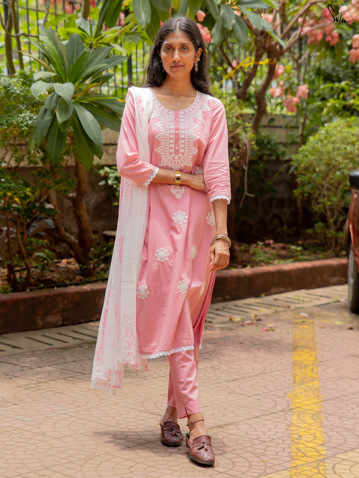 Suta Pink Pure Cotton Kurta Set