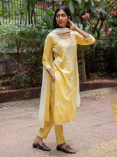 Suta Yellow Cotton Kurta Set