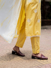 Suta Yellow Cotton Kurta Set