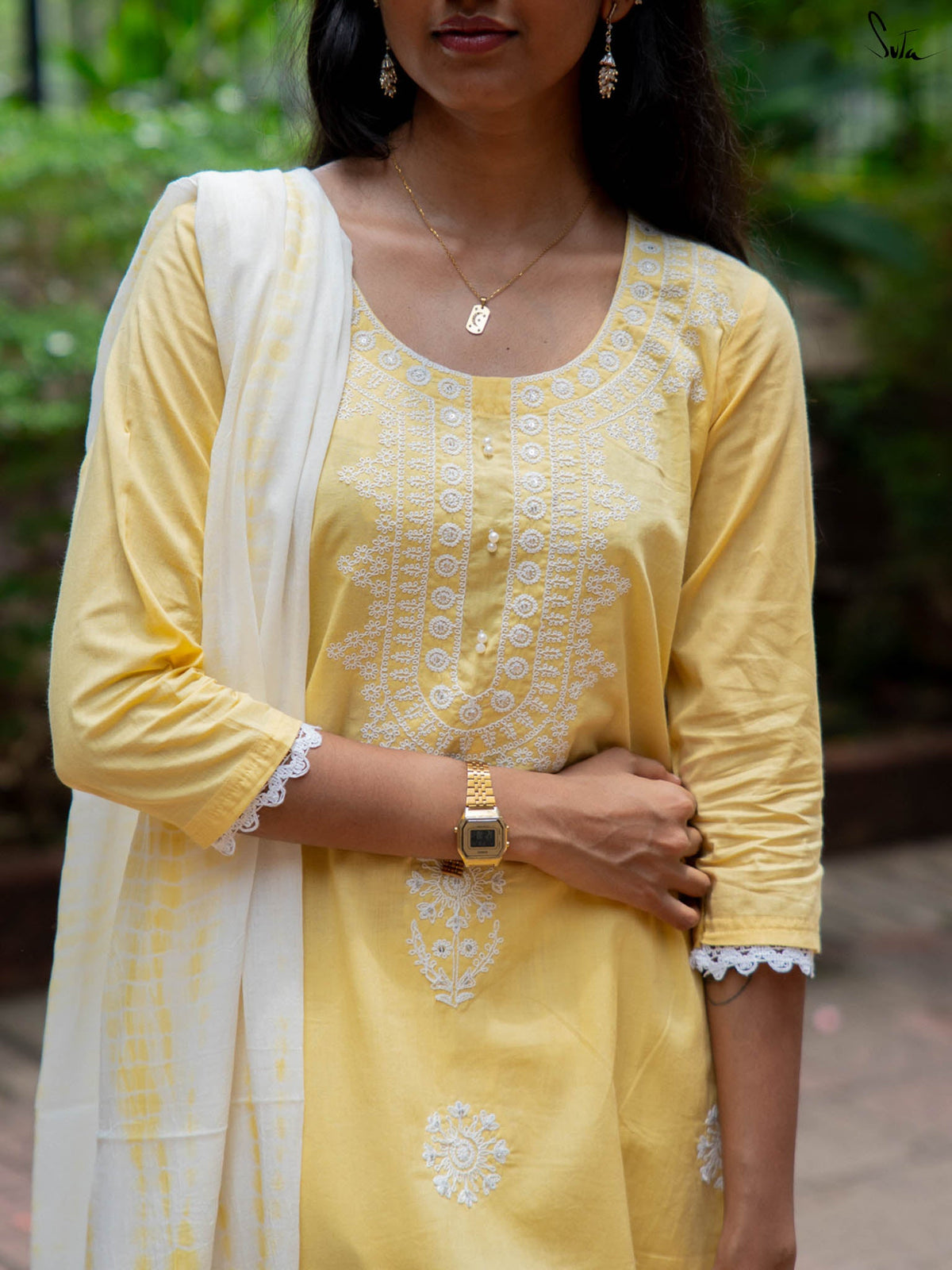 Suta Yellow Cotton Kurta Set