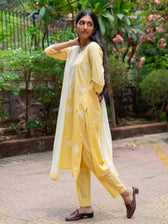 Suta Yellow Cotton Kurta Set