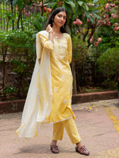 Suta Yellow Cotton Kurta Set