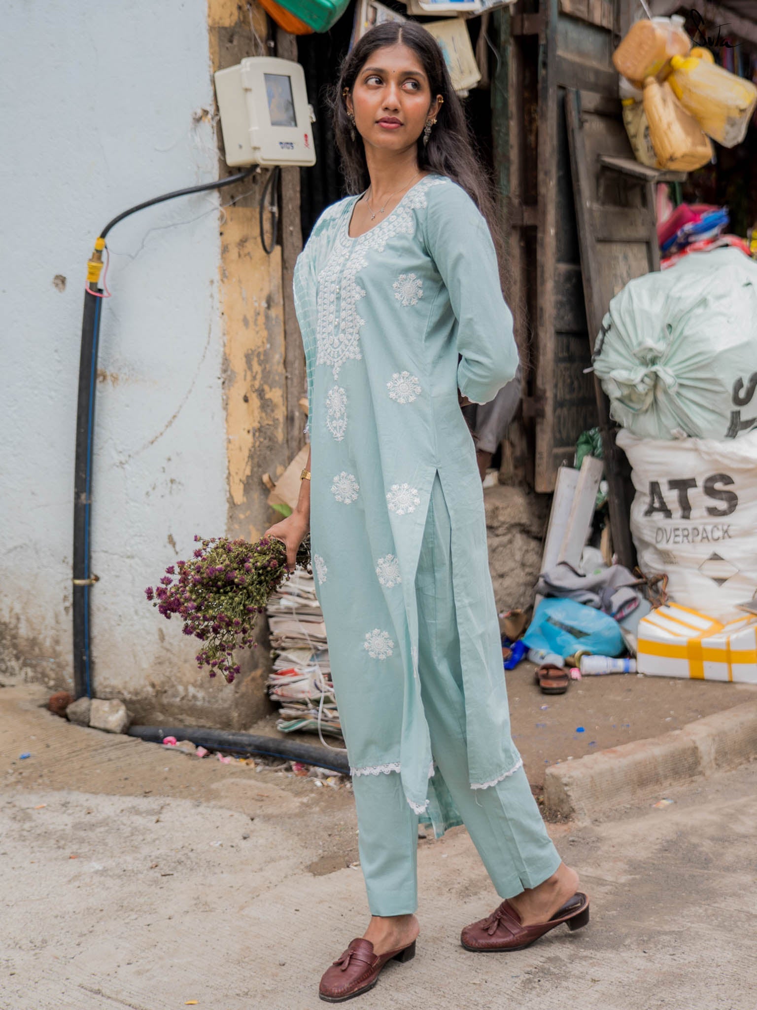Suta Blue Cotton Kurta Set