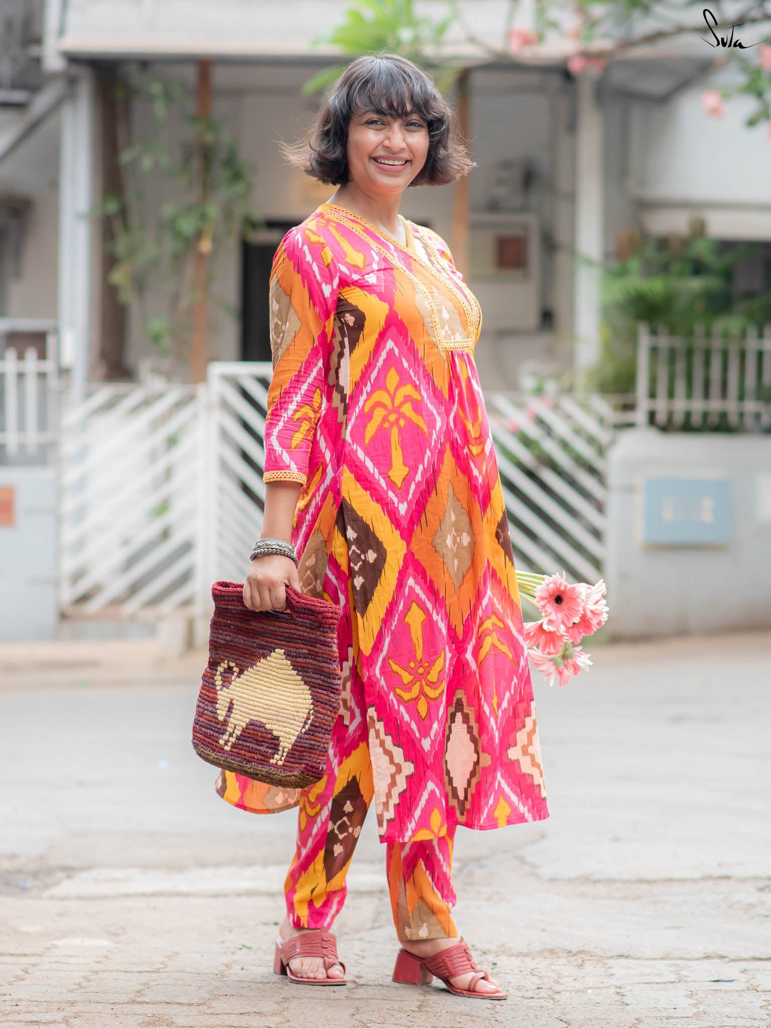 Suta Multicolour Cotton Kurta Set
