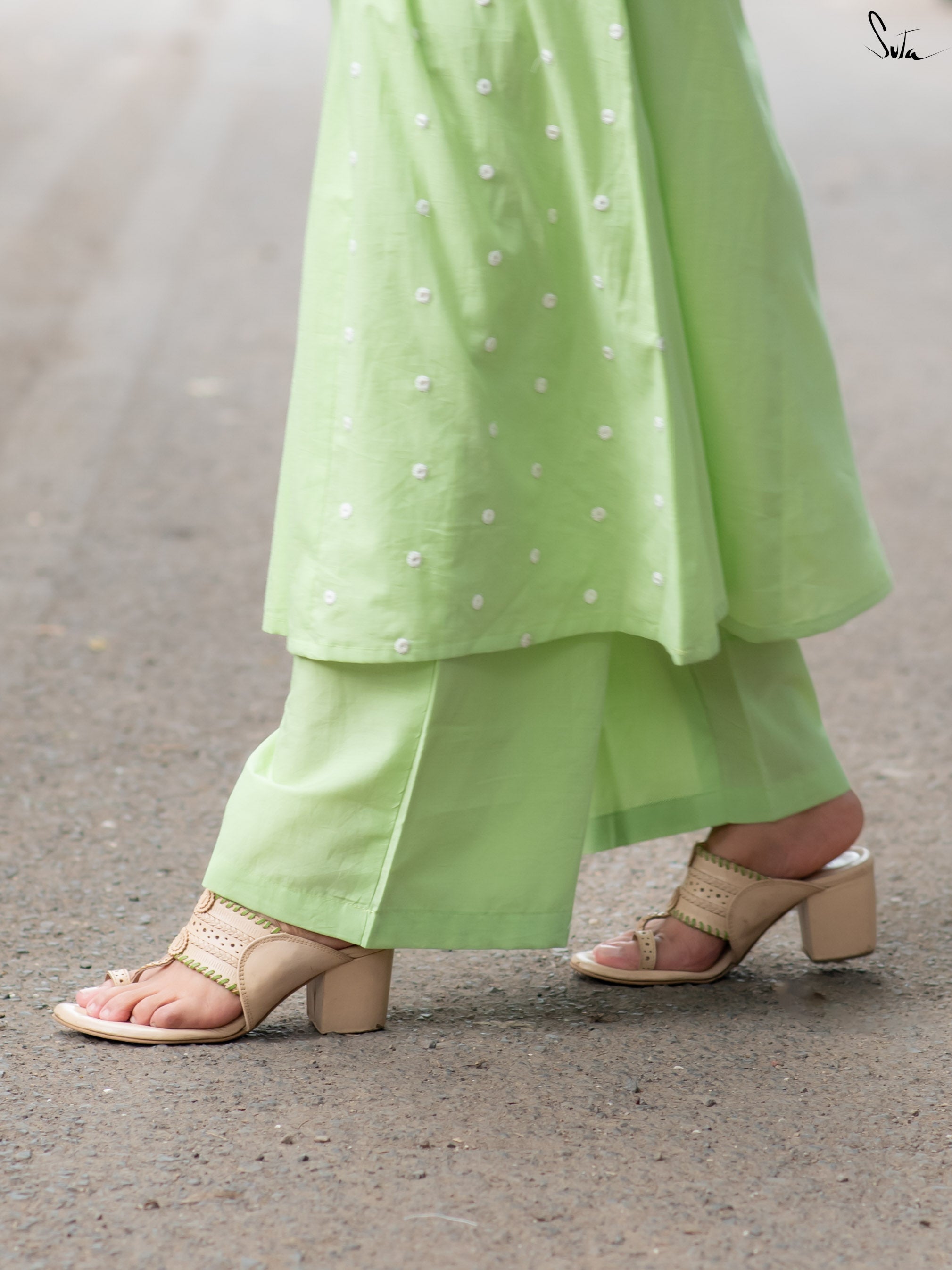 Suta Green Cotton Kurta Set