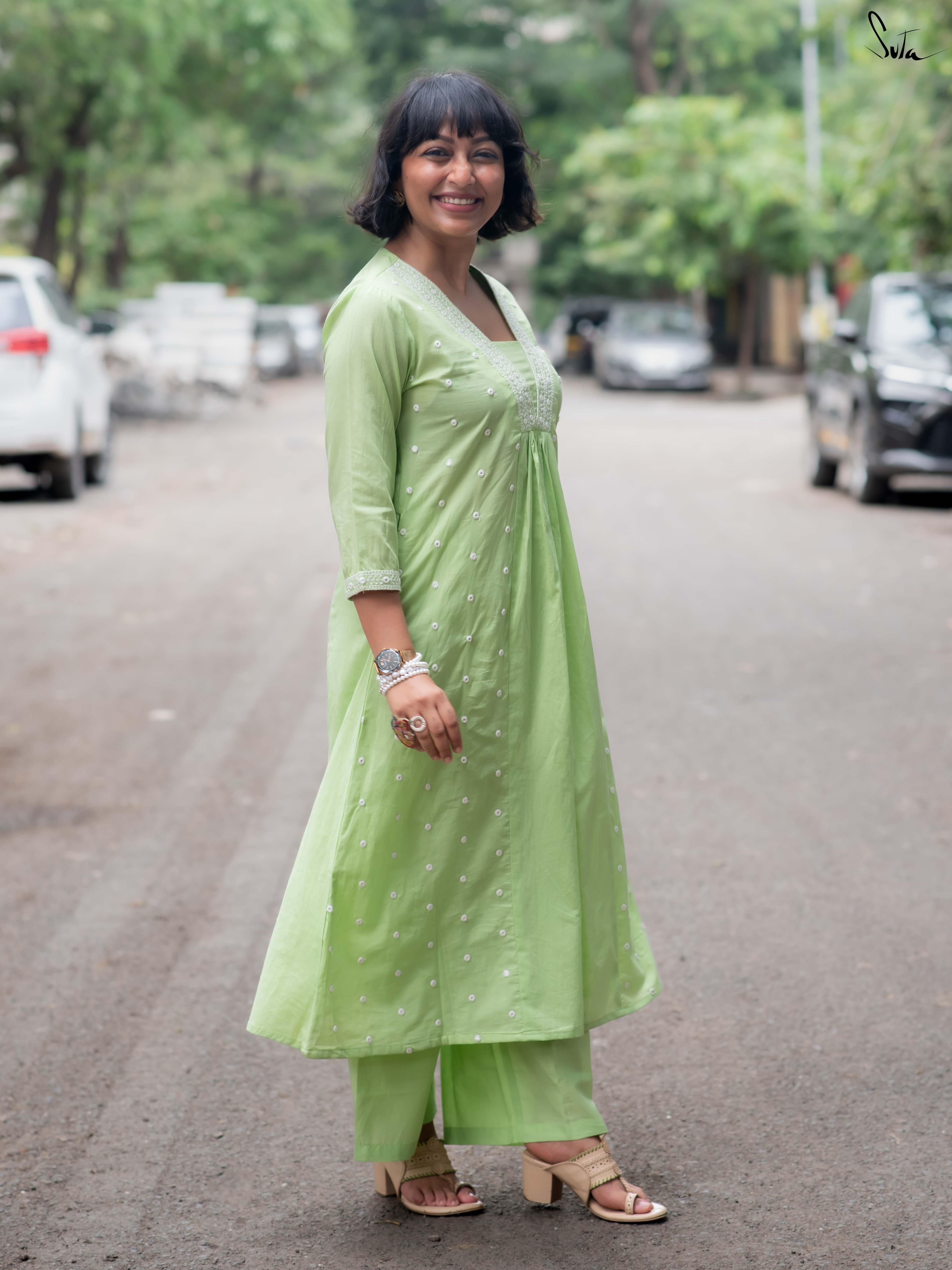 Suta Green Cotton Kurta Set