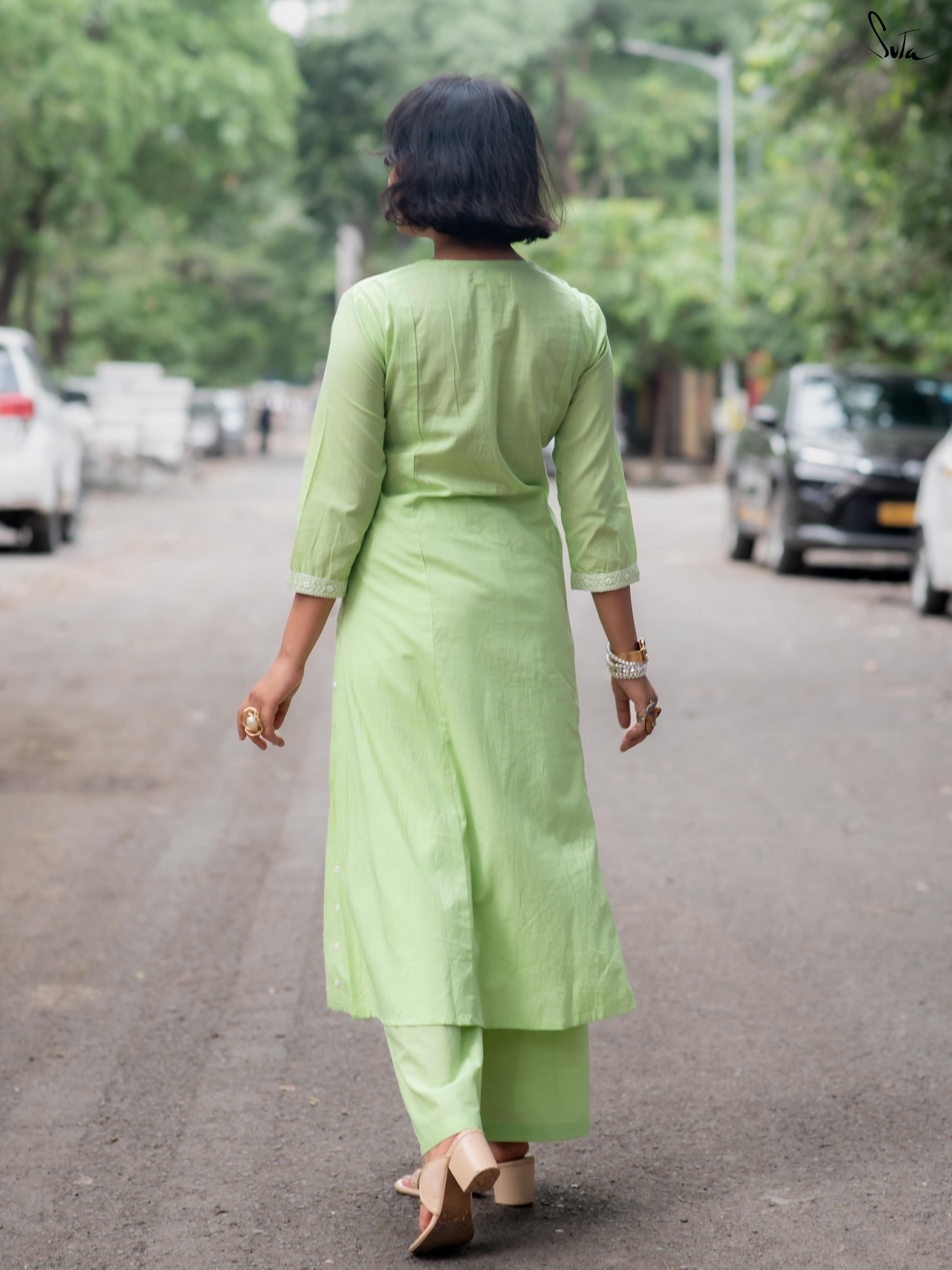 Suta Green Cotton Kurta Set