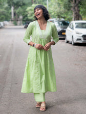Suta Green Cotton Kurta Set