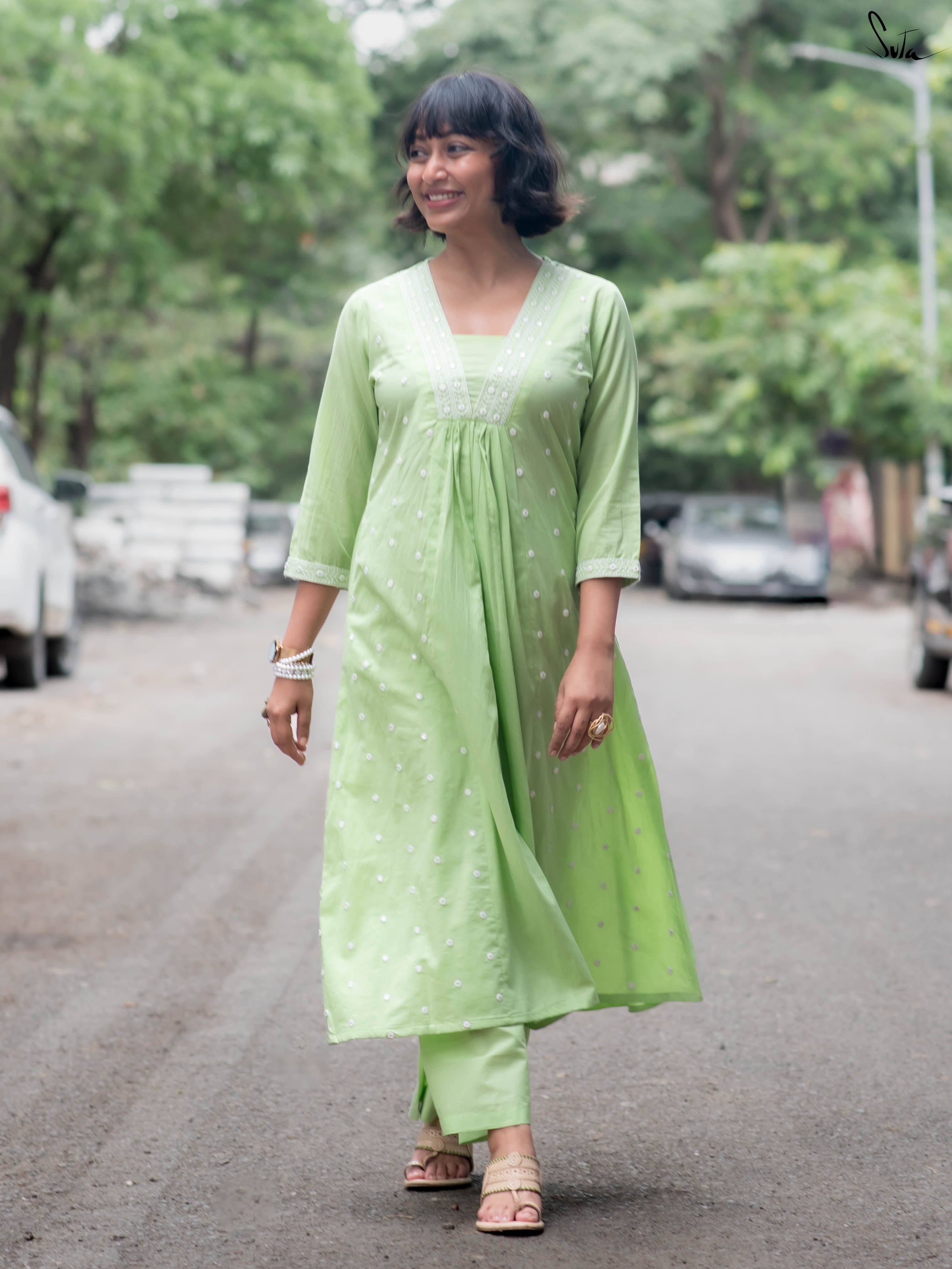 Suta Green Cotton Kurta Set