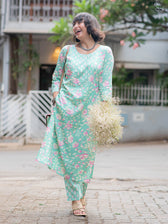 Suta Green Cotton Kurta Set
