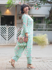 Suta Green Cotton Kurta Set
