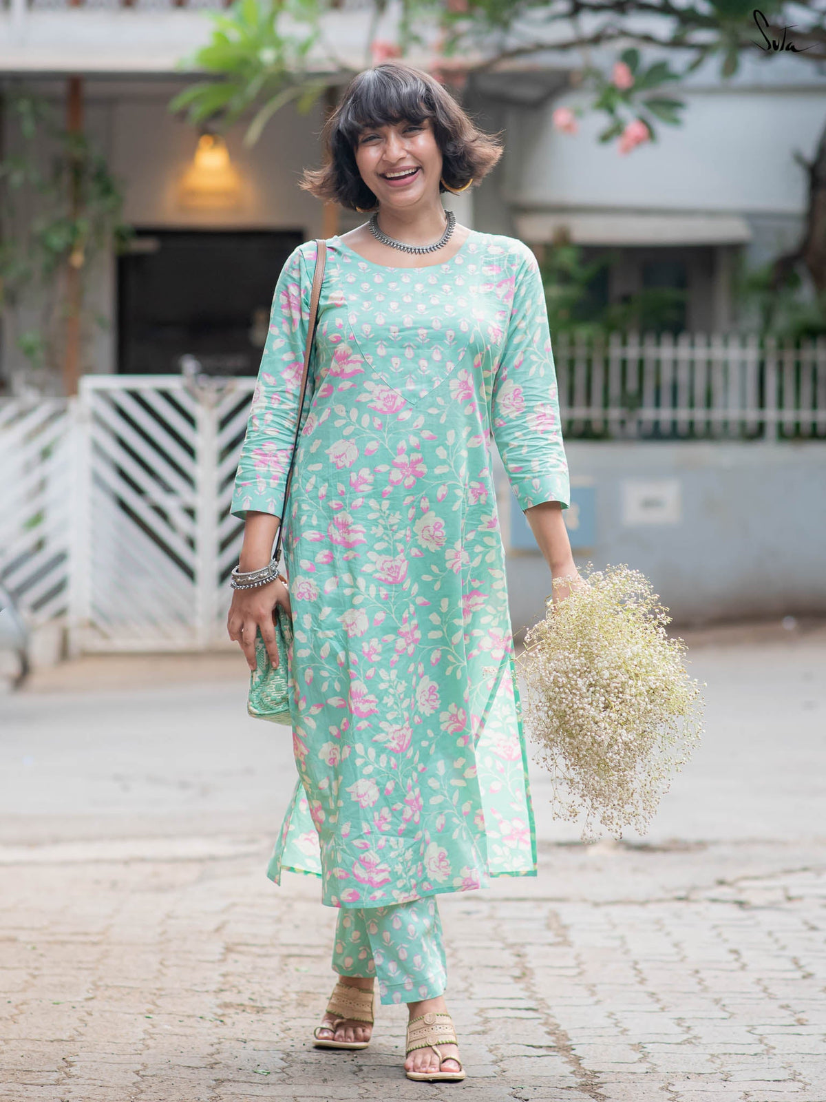 Suta Green Cotton Kurta Set