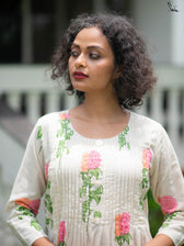 Suta White Cotton Elbow Sleeves Kurta Set