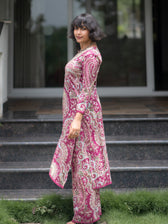 Suta Wine Cotton Kurta Set