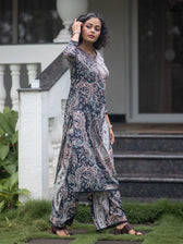 Suta Black Cotton Kurta Set