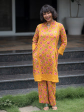 Suta Mustard Cotton Kurta Set