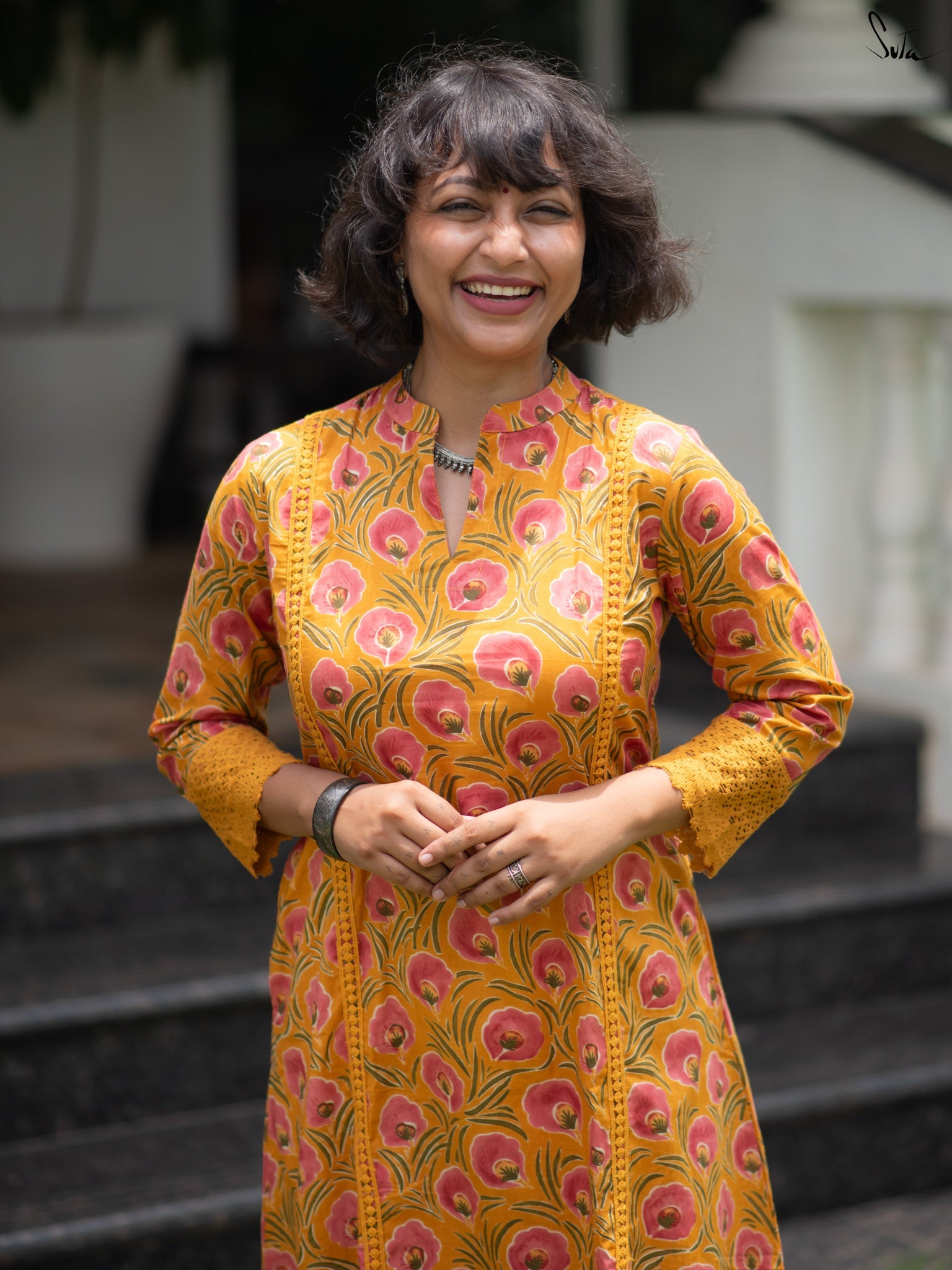 Suta Mustard Cotton Kurta Set