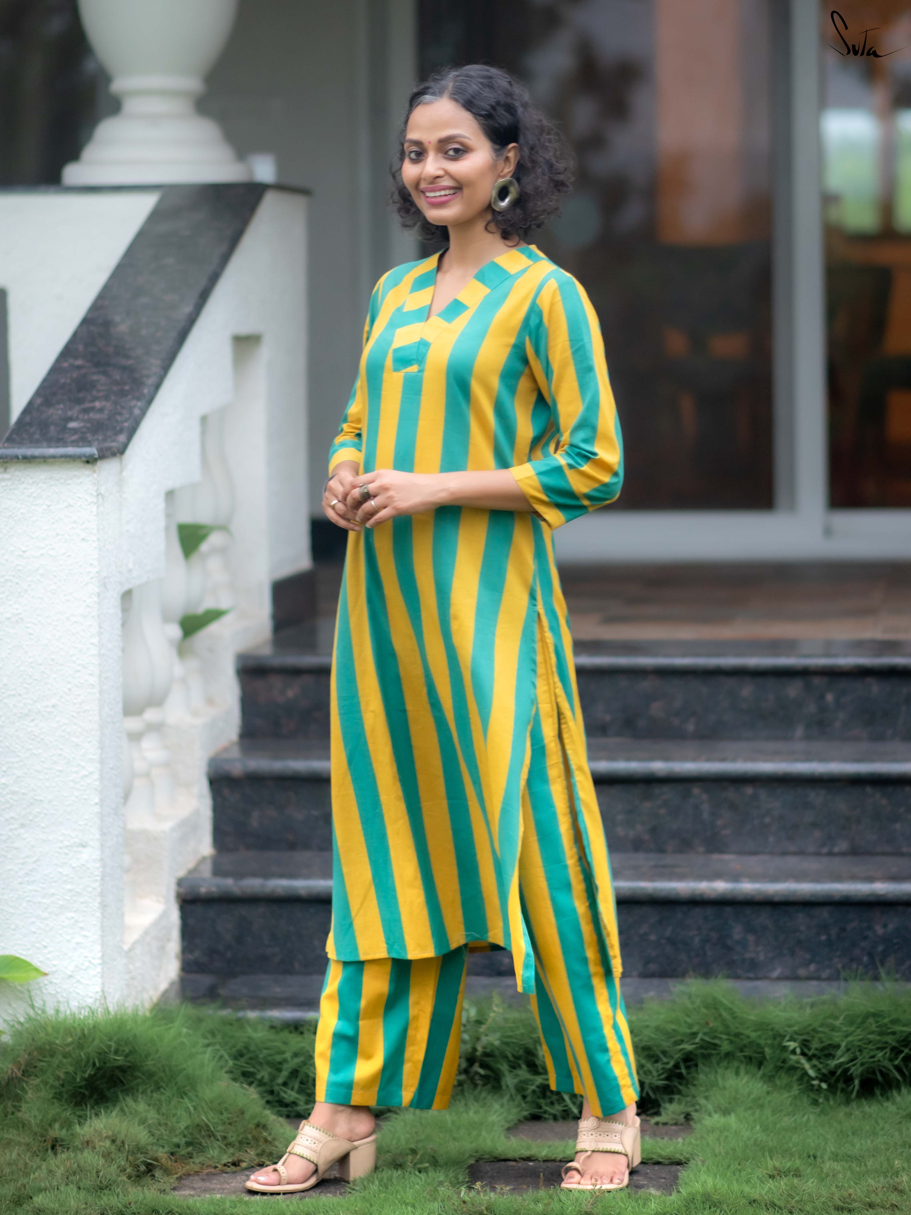 Suta Multicolour Cotton Kurta Set