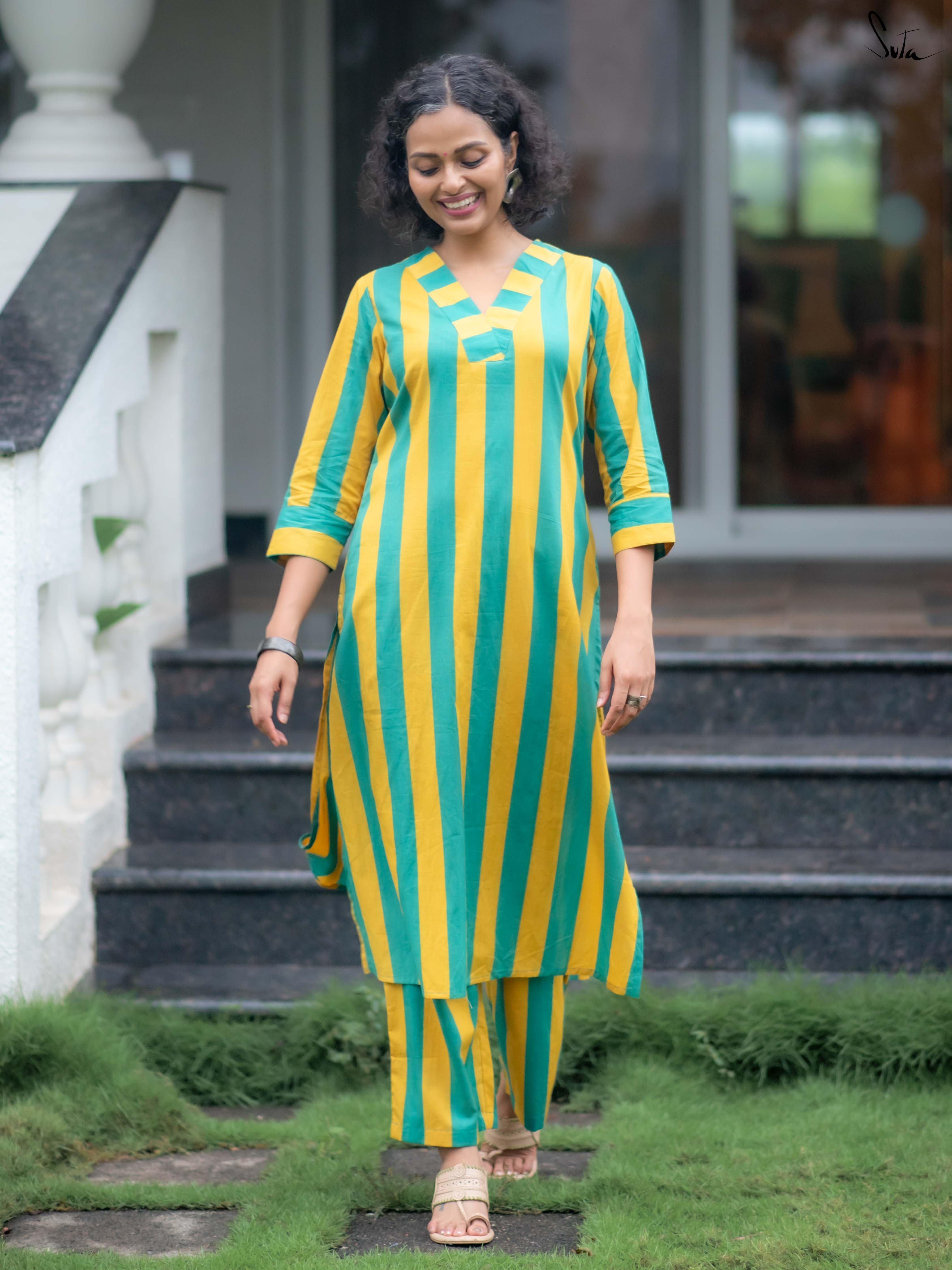 Suta Multicolour Cotton Kurta Set