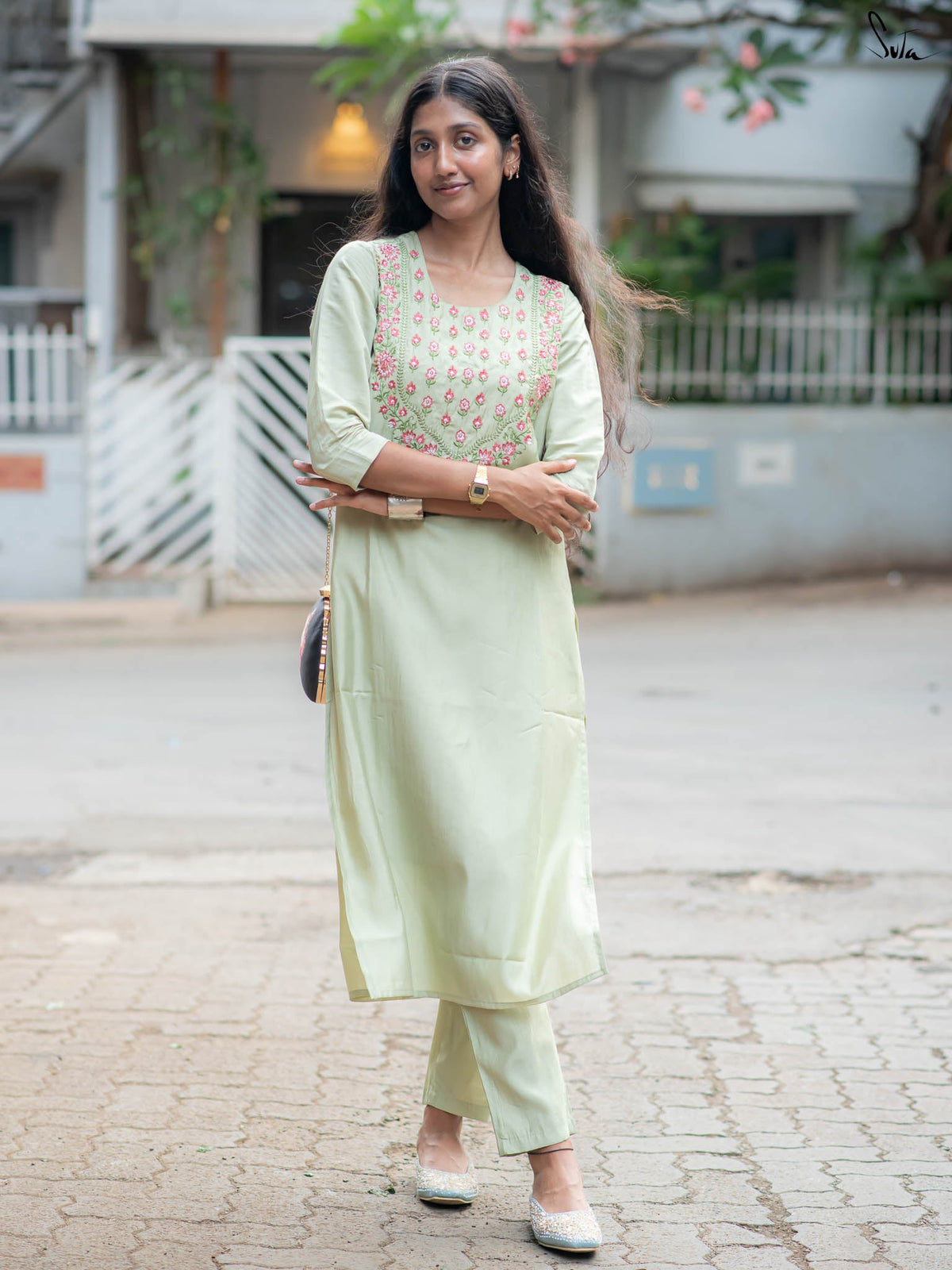 Suta Green Silk Kurta Set