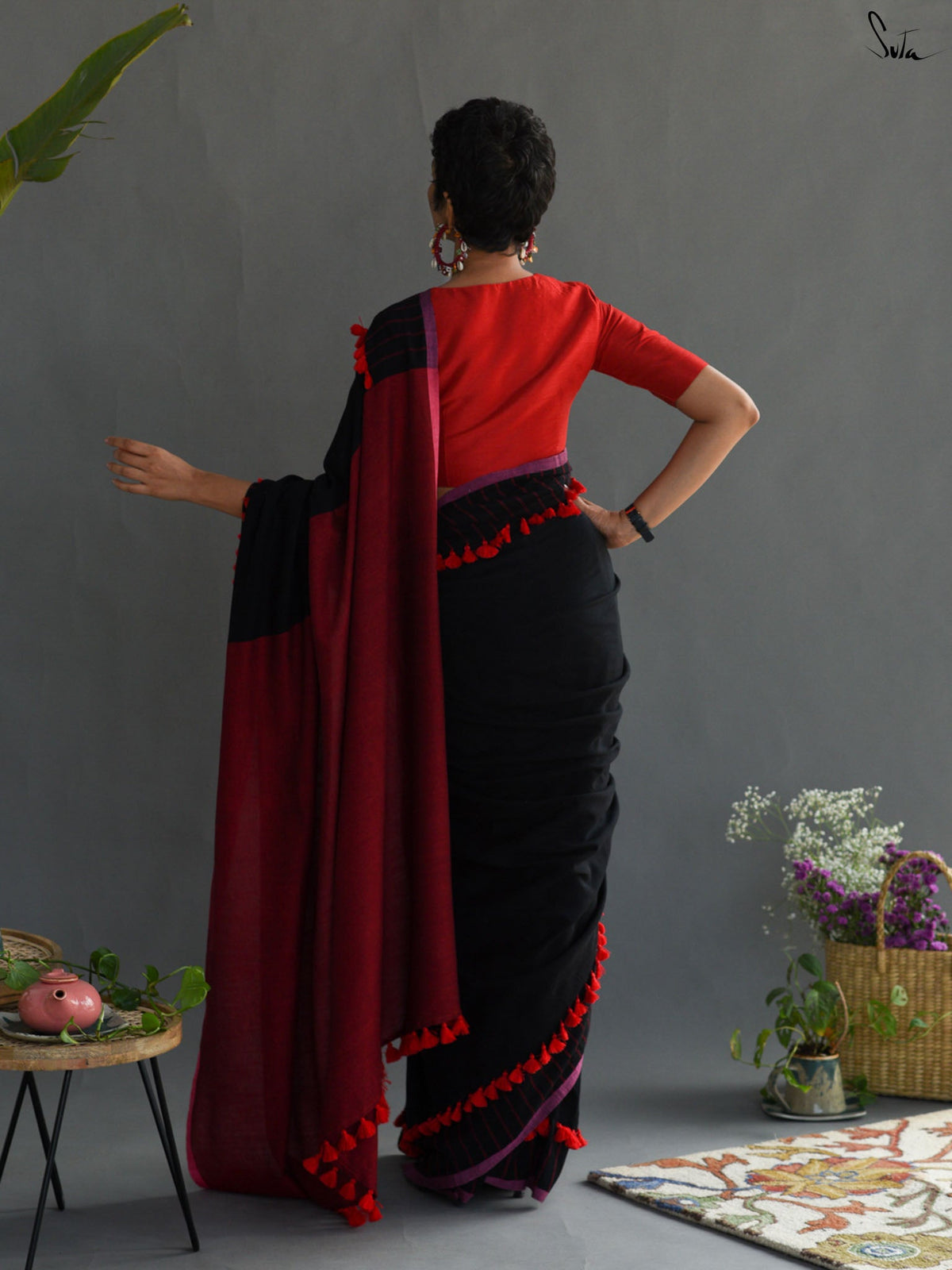 Black Crayon Saree