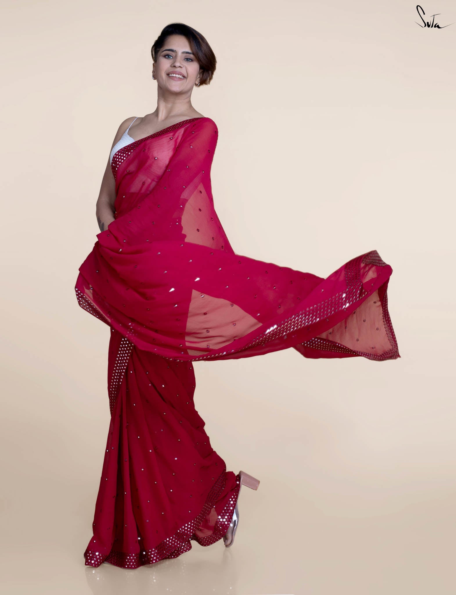 Classic Red Saree