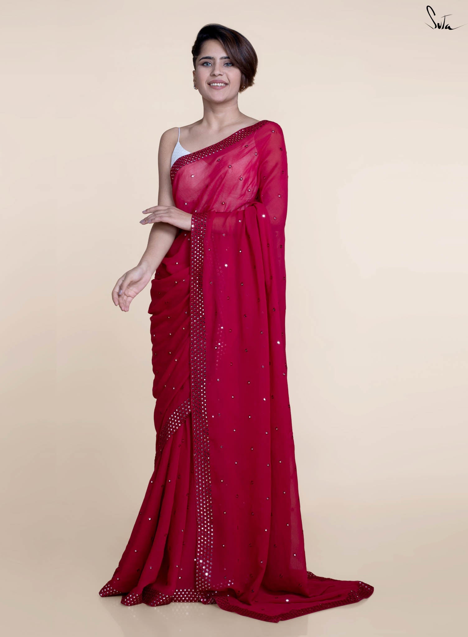 Classic Red Saree