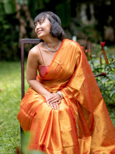 Suta Rust Tissue Saree