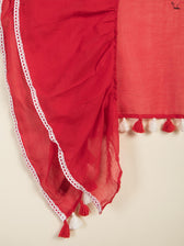 Riding The Red Ruffle Saree