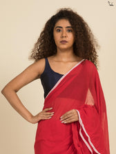 Riding The Red Ruffle Saree