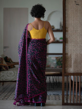 Suta Pink & Green Floral Printed Saree