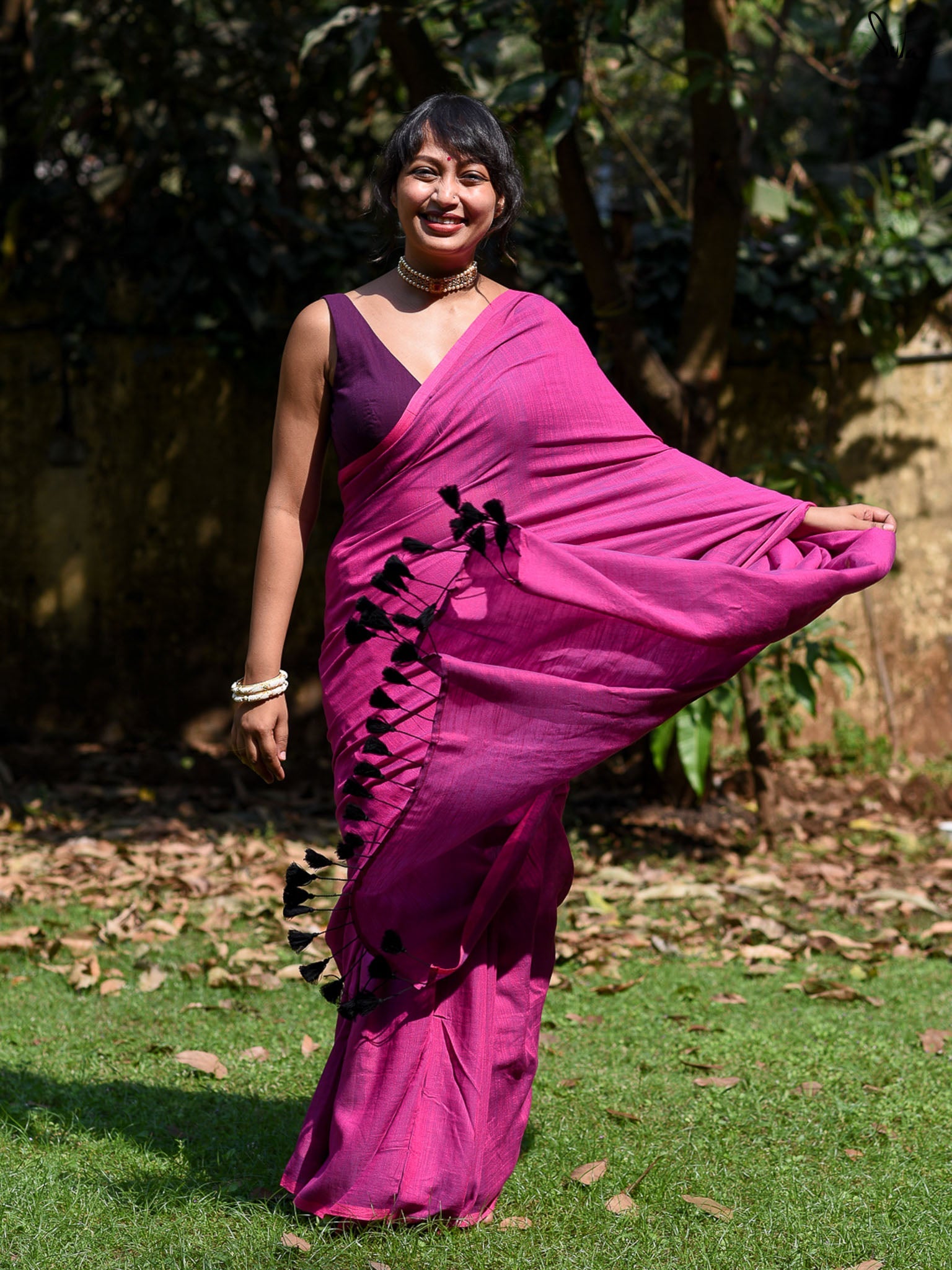Twisting In Pink Saree