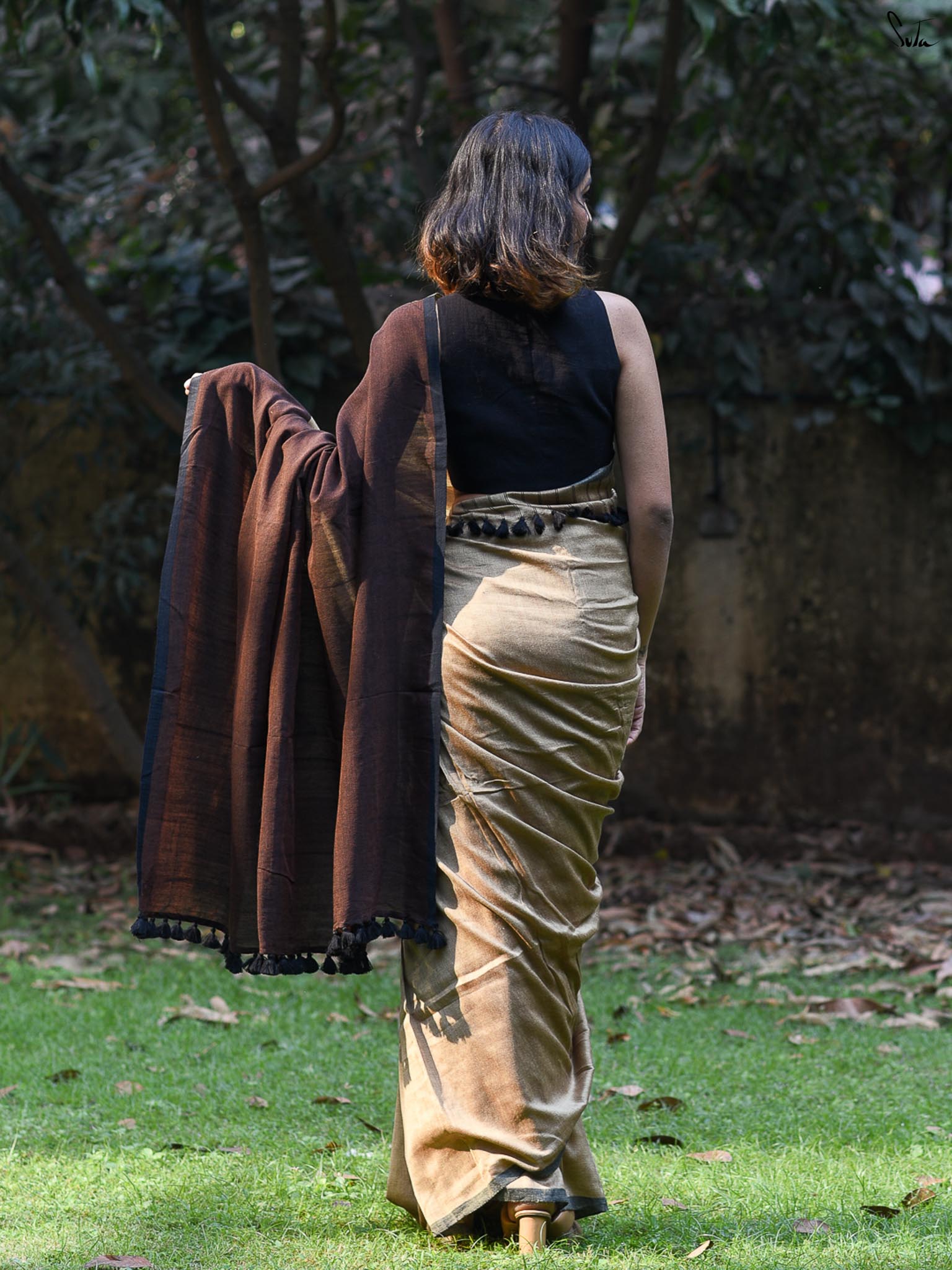 Gold Crayon Saree
