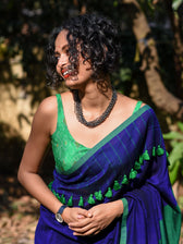 Blue Crayon Saree